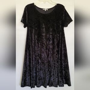 Classic Goth Black Velvet Flare Dress Sz Small Rolla Costa
